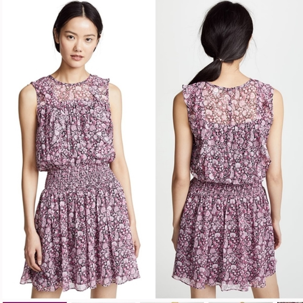 Shoshanna Dalia Silk floral popover dress size 0